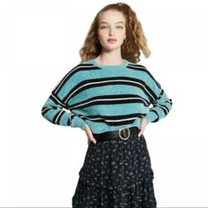 Wild Fable Teal Striped Sweater